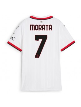 Billige AC Milan Alvaro Morata #7 Bortedrakt Dame 2024-25 Kortermet